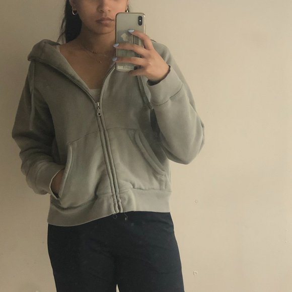 Sage Green Zip-Up Hoodie - Picture 2 of 2